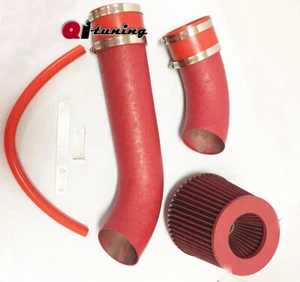 TODO ROJO RECUBIERTO 2pc Kit de admisión de aire frío para 2002-2008 Dodge Ram 1500 4.7 V8 - Imagen 1 de 3