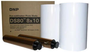DNP DS80 8x10" Media Kit (DS80PK810), 2 rolls of paper & ribbon per box, - Picture 1 of 2
