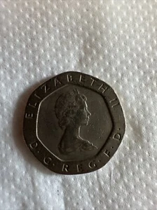 1983 Twenty Pence Elizabeth II UK Coin D. G. Reg. F. D. Rare NEAR MINT- Mint 4 - Picture 1 of 3