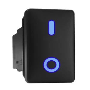 ON OFF Blue LED Backlit Switch Short Push Button 1.28"x 0.87" (Fit: Toyota) - Picture 1 of 6