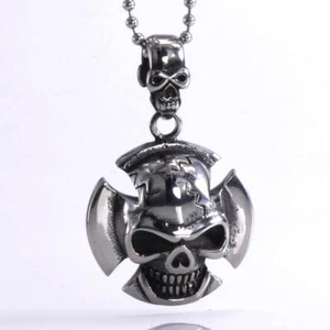 Men's Titanium Steel Pendant Skull blacken 50x31mm - Picture 1 of 3
