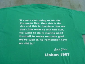 T-shirt Celtic Jock Stein Speech 1967 vincitori della Coppa dei Campioni 4XL 5XL compleanno - Foto 1 di 3