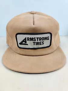 Vintage K Brand USA MADE Velvet Suede Armstrong Tires Patch Trucker Hat Snapback - Picture 1 of 8