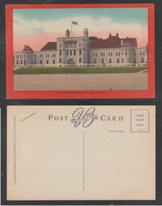 Postal de Kingston Ontario The Armouries Street View frontera roja sin usar - Imagen 1 de 3