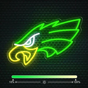 Neon LED Sign Philadelphia Eagles Football Design LED For Office Gaming Room - Picture 1 of 8