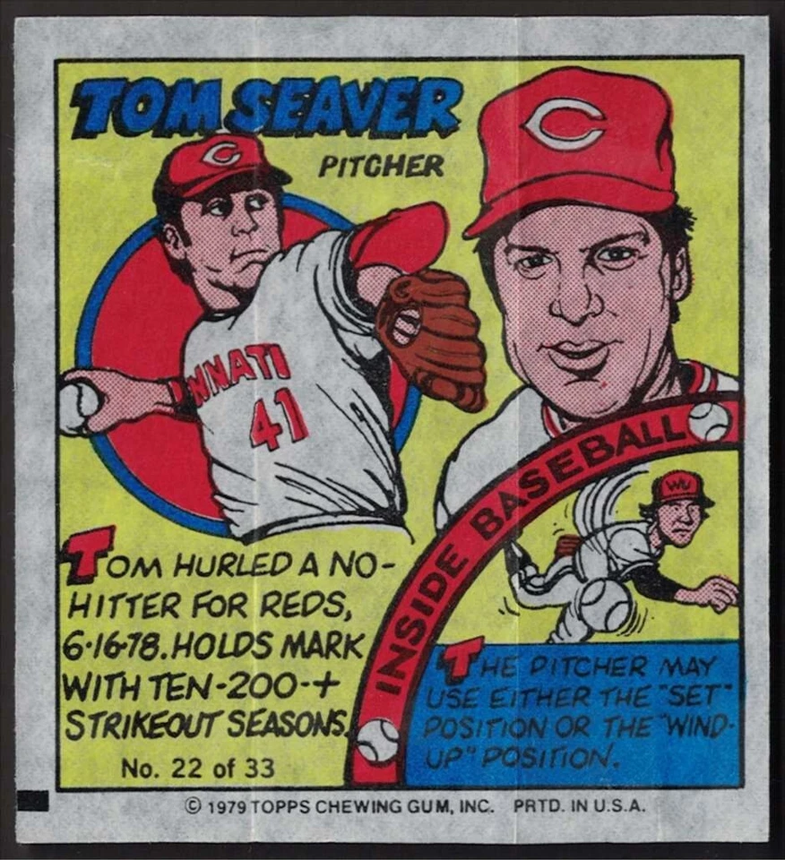 1979 Topps Bazooka MLB Bubble Gum Player Portraits #22 TOM SEAVER Cincinnati - Image 1 of 2