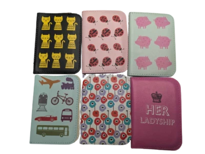 TRAVEL CARD BUS PASS HOLDER WALLET RAIL CARD stripe Pigs Poppy Ladybird Cat