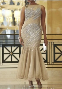 Mother Of Bride Groom Wedding beaded Gown Church Occasions plus size 12 24W M 3X - Picture 1 of 1