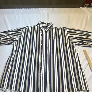 Vintage Trader Bay Corduroy Shirt Button L 90s Stripe Men’s Shirt Sl Stripe Down - Picture 1 of 7