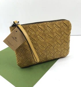 Bolso sin asas Patricia Nash Cassini de cuero flor tooled ratán amarillo nuevo con etiquetas - Imagen 1 de 5