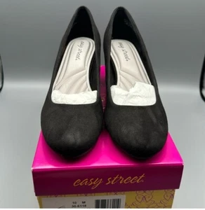 Easy Street Womens Fabulous Cone Heel Pumps - New Black 10M - Picture 1 of 3