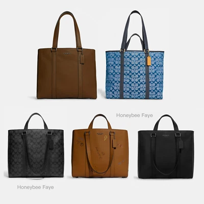 NWT Coach men's Hudson Double Handle Tote With Diary Embroidery /Chambray - Image 1 of 4