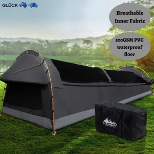 Weisshorn Camping Swags King Single Swag Canvas Tent Deluxe Dark Grey Large - Picture 1 of 7