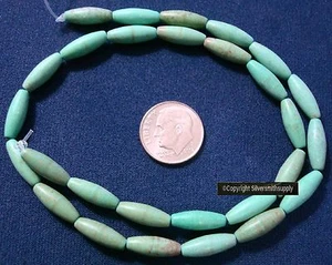 Chalk turquoise reconstituted stabilized melon beads 14mm 15 inch strand bs064 - Picture 1 of 2