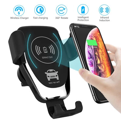 KFZ Handy Halterung mit Induktive Ladefunktion Qi Wireless Charger Universal - Bild 1 von 4
