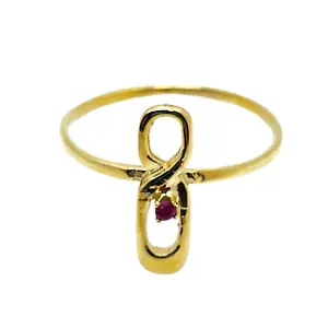 10k Solid Yellow Gold Natural Ruby Ladies Ring Size 6 - Picture 1 of 4