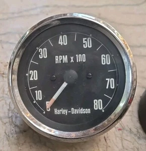 Harley Davidson Tachometer 8000 rpm 3 1/2" Dia Logo on Face Not Tested - Picture 1 of 4