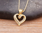 Women's Fashion Jewelry Cubic Zircon Gold Heart Pendant Necklace 535