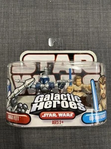 STAR WARS Galactic Heroes Jango Fett and Obi-Wan Kenobi Action Figures - Picture 1 of 4