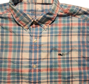 Camicia balena Vineyard Vines Performance vestibilità classica blu elasticizzata a quadri uomo taglia XL - Foto 1 di 7