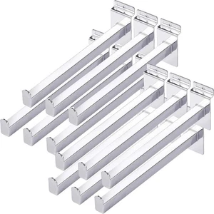 12 PCS 10 Inch Slat Wall Hooks, Heavy Duty Slatwall Shelf Brackets, Metal Sla... - Picture 1 of 5