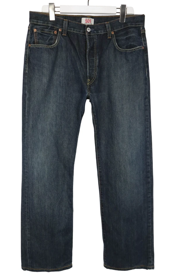Levi's 501 Straight Leg Vaqueros Hombres W36 L30 Viejo Buscar Descolorido Botón - Imagen 1 de 4