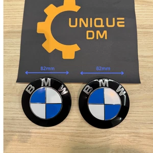BMW 2 Emblem Badge Set - Front & Rear - 82mm + 82mm (no chrome edges) - Picture 1 of 3