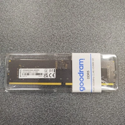 MODULO MEMORIA RAM 8GB 5600MHz DDR5 CL46 U DIMM SR PER COMPUTER PC FISSO - Immagine 1 di 2