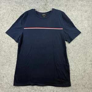 A.P.C. Rue Madame Paris T-Shirt Womens 2XL Top Blue Multicolor Stripe - Picture 1 of 9