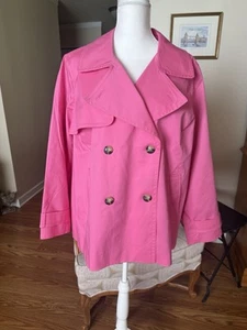 NWT Talbots 2X Pink Cotton Jacket - Spring / Summer Swing Jacket Blazer - Picture 1 of 7