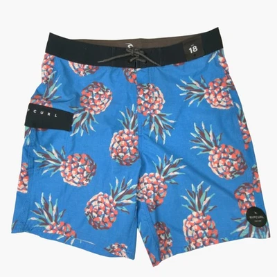Boardshorts Rip Curl Niños 18 Caicos Estampado Piña Azul 31" Cintura Nuevos Foto 1 de 4