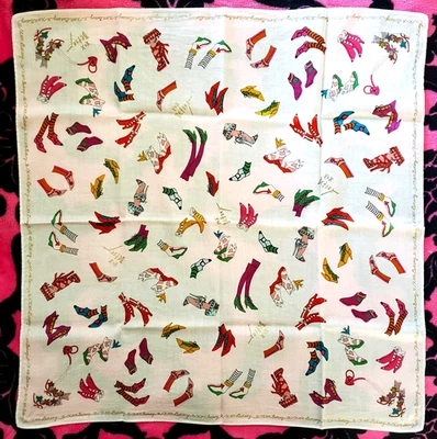 Vintage Betsey Johnson White Floral Boots Socks Lace Up Shoes Lamp Dress Scarf - Image 1 of 4