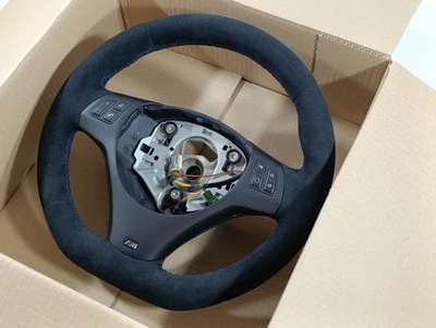 BMW Steering Wheel E92 M3 E90 E91 E93 E81 E82 E87 E88 M FLAT BOTTOM Alcantara - Image 1 of 4