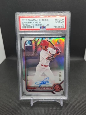 2022 Bowman Chrome Jonathan Mejia Refractor Auto /499 Psa10 - Image 1 of 2