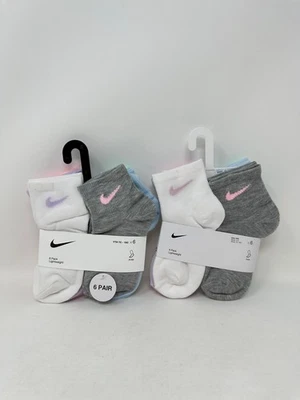 Nike Niñas Pequeñas Ligeros 12 Pares Calcetines al Tobillo (4100) Talla: 4-5, E2 (B928T) Foto 1 de 4