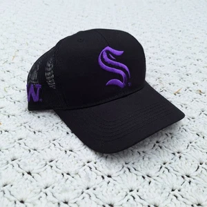 Seattle Kraken UW Night University of Washington Mesh Snapback Hat - 2024 SGA - Picture 1 of 5