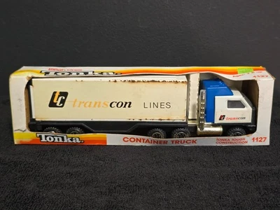 1986 Tonka Transcon Lines Container Truck #1127 w/ Box Vintage Diecast - Image 1 of 4