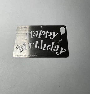 Stencil metallo stencil buon compleanno SBS-004 scrapbooking 2002 vintage - Foto 1 di 3