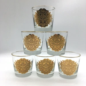 Libbey Barware Cocktailglas 6er Set Goldmedaillon Borte Oper Lowball MCM Vintage - Bild 1 von 12