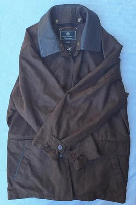 Rainforest Signature Cotton & Leather Coat Jacket Brown Mens Size M - Image 1 of 4