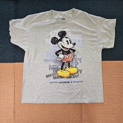 Camiseta Walt Disney World Resorts Mickey Mouse Hanes Adulto XL Gris Gráfico K7a Foto 1 de 4
