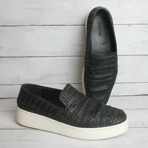 Vince Damengröße 8 Stafford gewebte Plateau-Slipper Loafer Turnschuhe schwarz - Bild 1 von 10