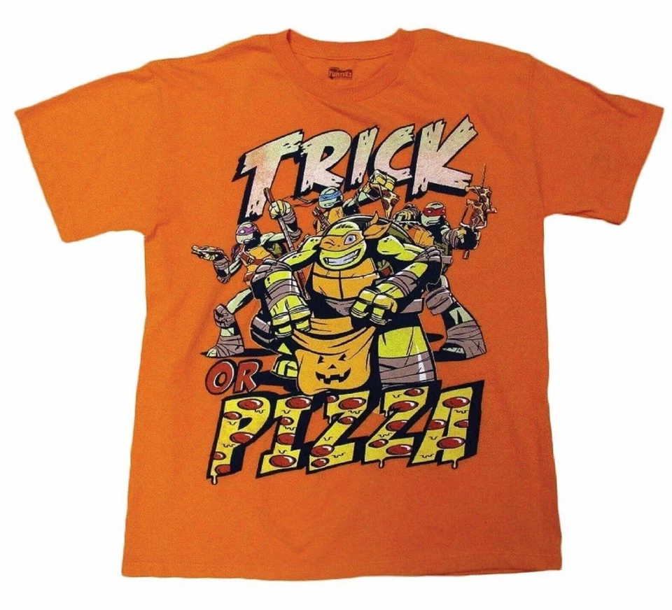 Camiseta Teenage Mutant Ninja Turtles Niños Naranja Truco o Pizza Halloween  Foto 1 de 1