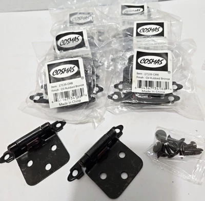 Bisagras de gabinete de bronce 6 pares Cosmas 17139 ORB frotadas con aceite (17139-ORB] Foto 1 de 4