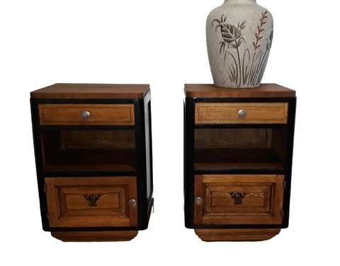 french art deco vintage 30s nightstands bedside tables wood revamped Cover
