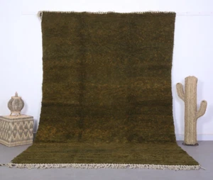Seaweed Green Beni ourain rug 6.7 x 10 ft - Moroccan Rug - Berber rug handmade - Picture 1 of 13