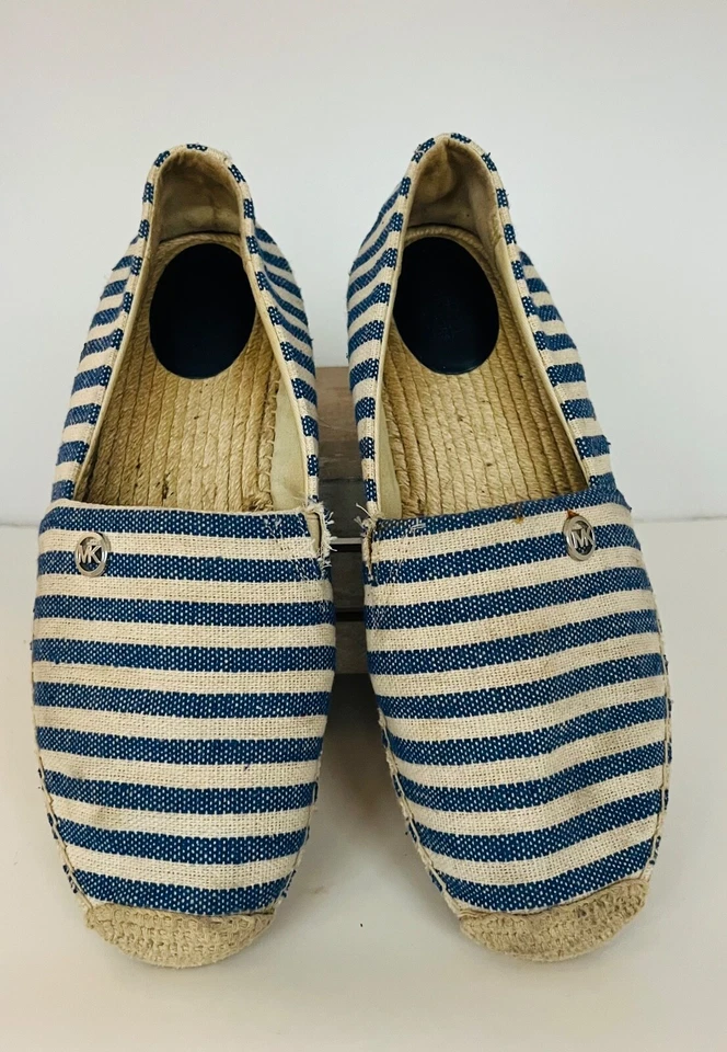 Alpargata sin cordones de lona a rayas azules para mujer MICHAEL KORS talla 9,5 M Foto 1 de 4