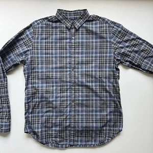THEORY Zack PS Boyer Long Sleeve Lightweight Button Up Shirt Mens Large Plaid - Picture 1 of 14