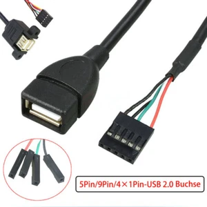 5Pin / 9Pin auf USB2.0 Buchse Adapterkabel PC Motherboard Erweiterungskabel - Picture 1 of 10
