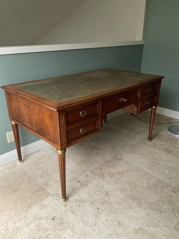 Desk Louis XVI Style Five Drawer, Lock & key Cover